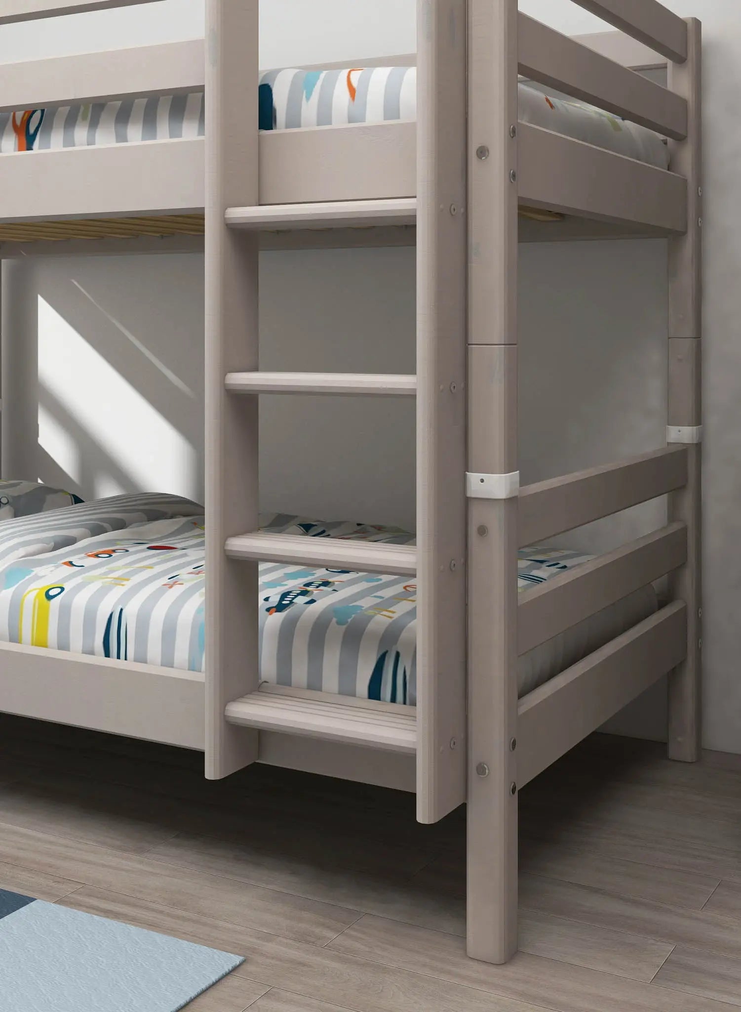 flexa-classic-etagenbett-154-cm-90x200-cm-grau-mit-leiter image 3