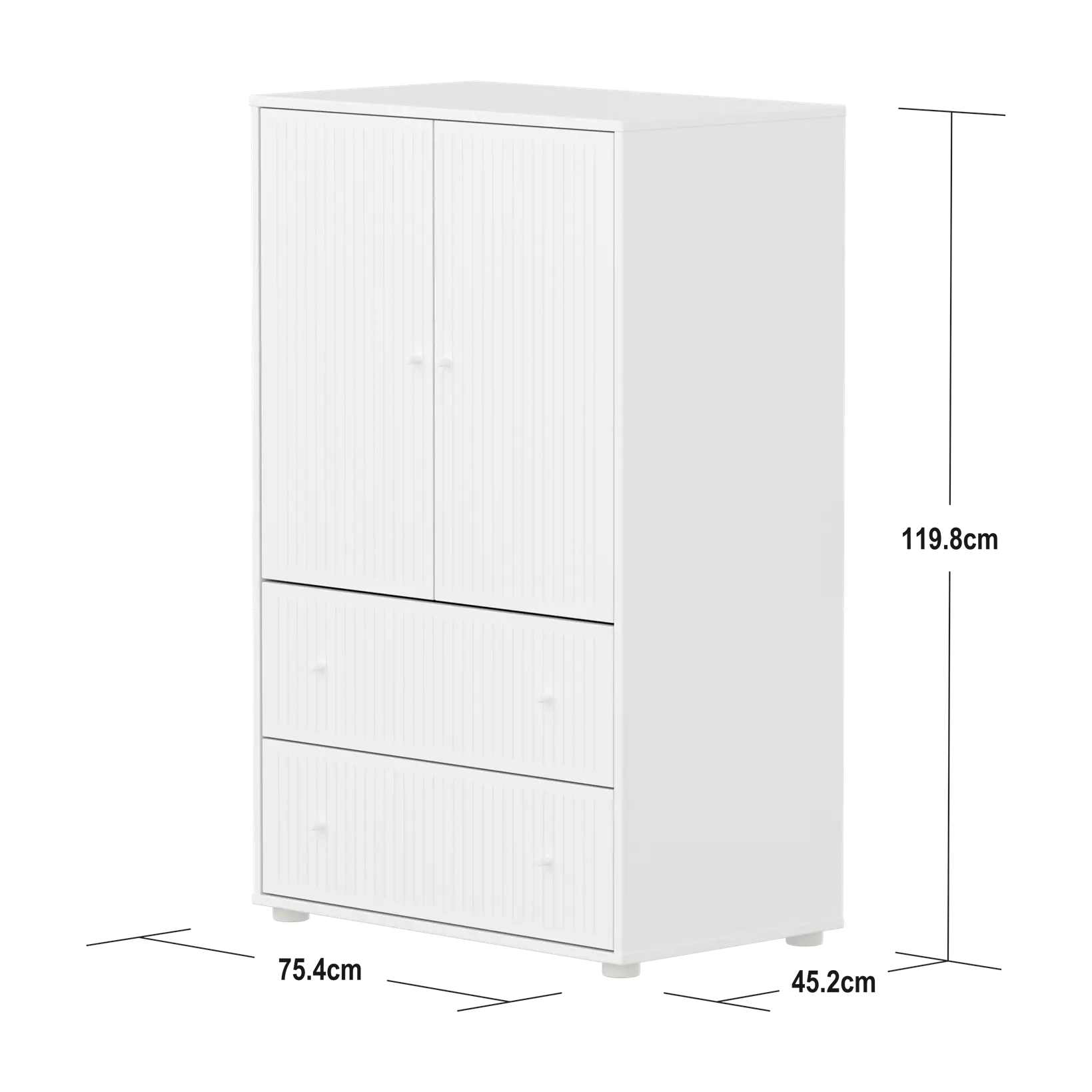 flexa-saga-schrank-2-t-ren-2-schubladen-mit-rillen-wei image 4