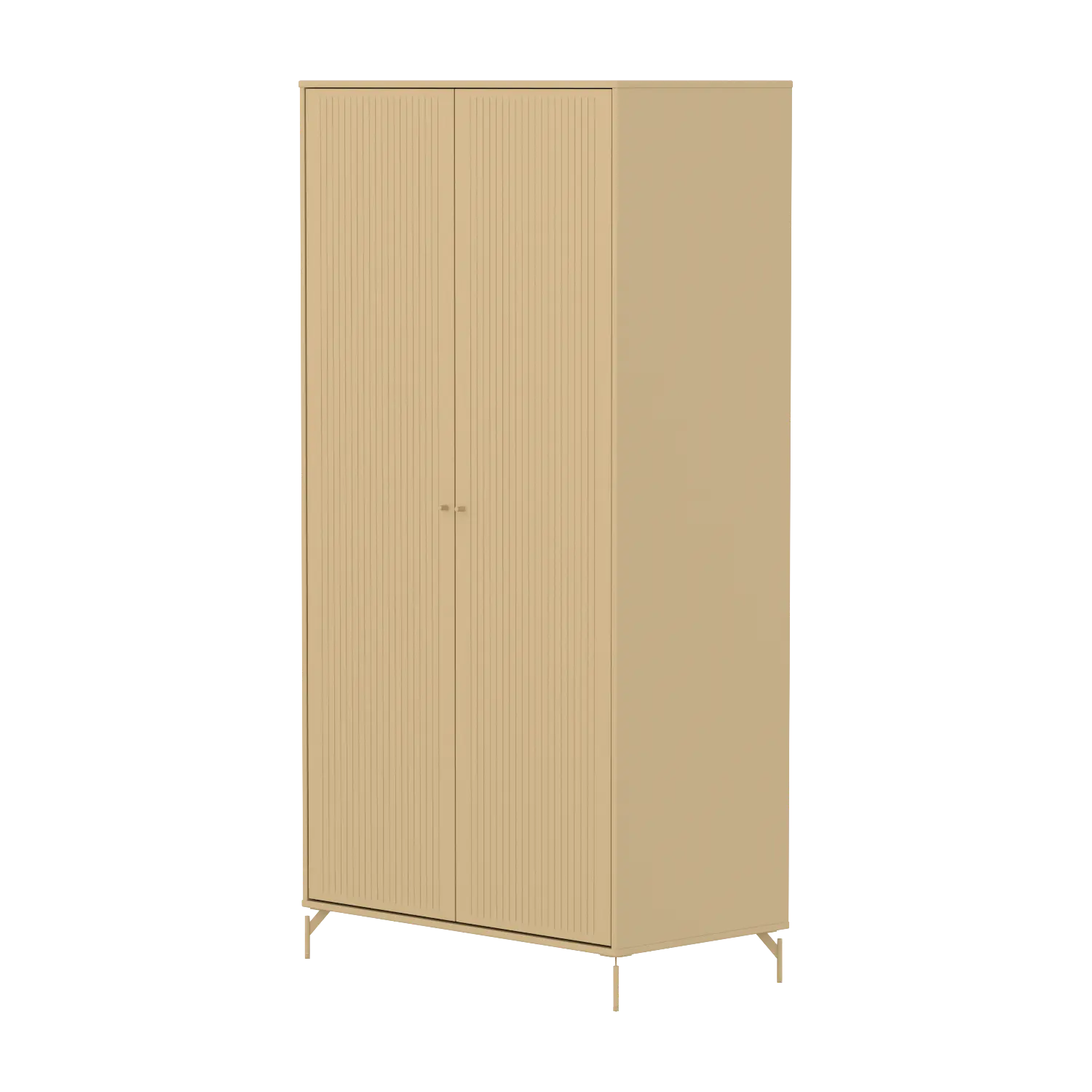 flexa-saga-kleiderschrank-2-t-ren-mit-rillen-metallf-e-oat image 1