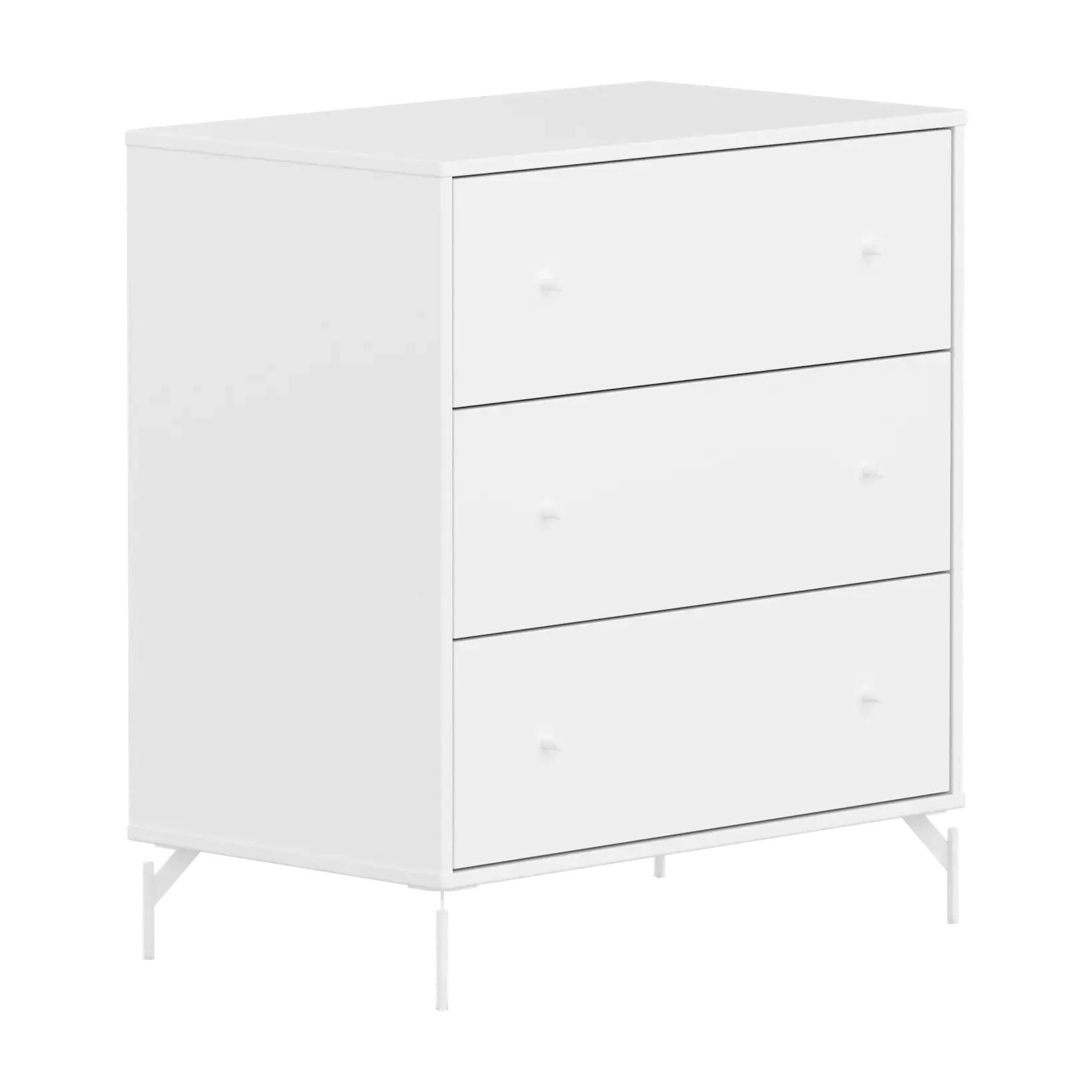 flexa-saga-kommode-3-schubladen-mit-metallf-en-wei image 3