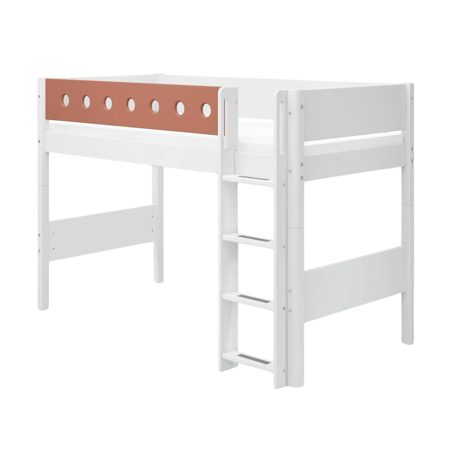 flexa-classic-halbhohes-hochbett-143-cm-90x200-cm-wei-mit-leiter image 1