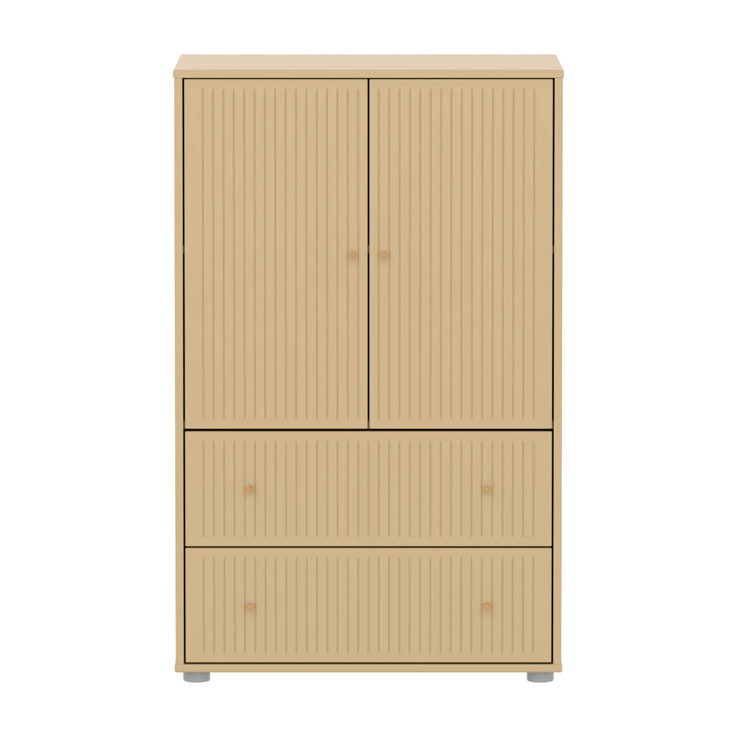 flexa-saga-schrank-2-t-ren-und-2-schubladen-mit-rillen-griffe-in-eiche-oat image 2