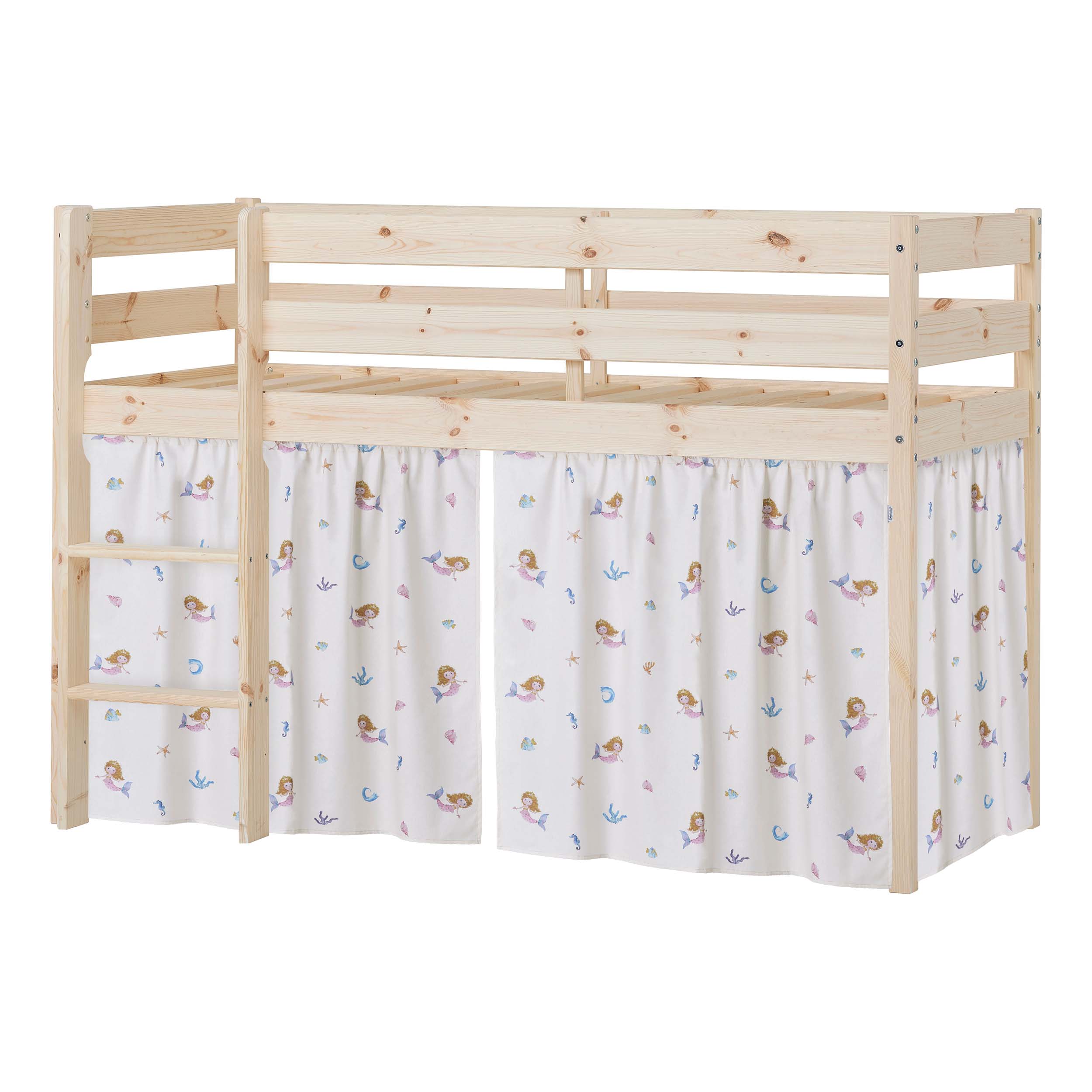 hoppekids-eco-comfort-halbhochbett-90x200-mit-mermaid-bettvorhang image 7