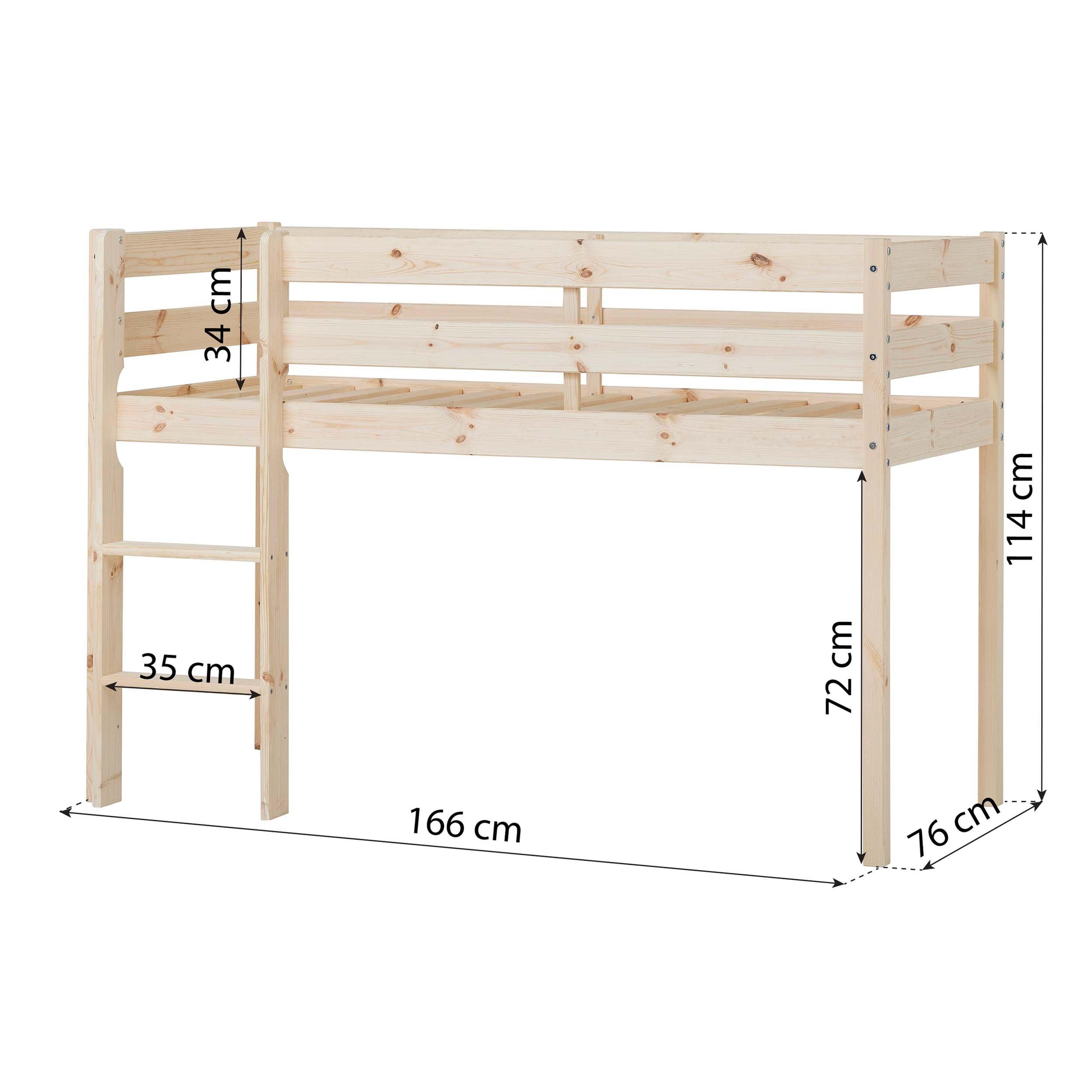 hoppekids-eco-comfort-halbhochbett-90x200-mit-unicorn-bettvorhang image 5