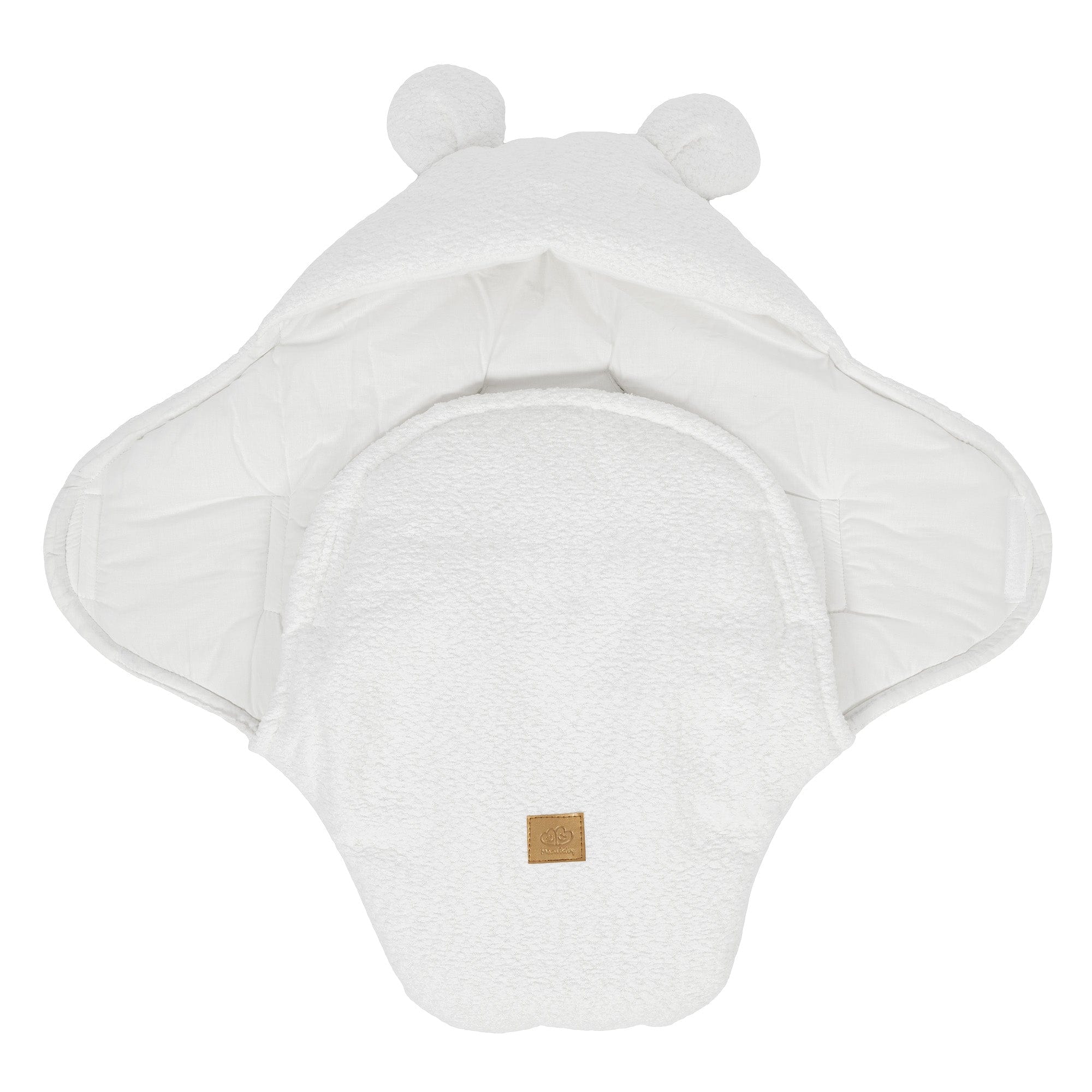 meowbaby-einschlagdecke-mit-teddyohren-boucl-creme-wei-pucktuch image 5