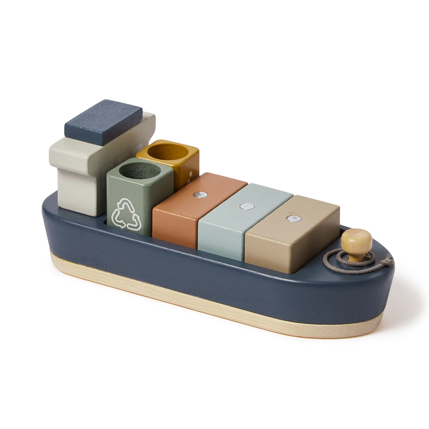 flexa-containerschiff-holz-spielzeug-mit-5-magnet-containern image 1