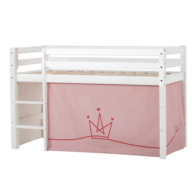 hoppekids-eco-dream-halbhochbett-mit-prinzessinnen-bettvorhang image 1