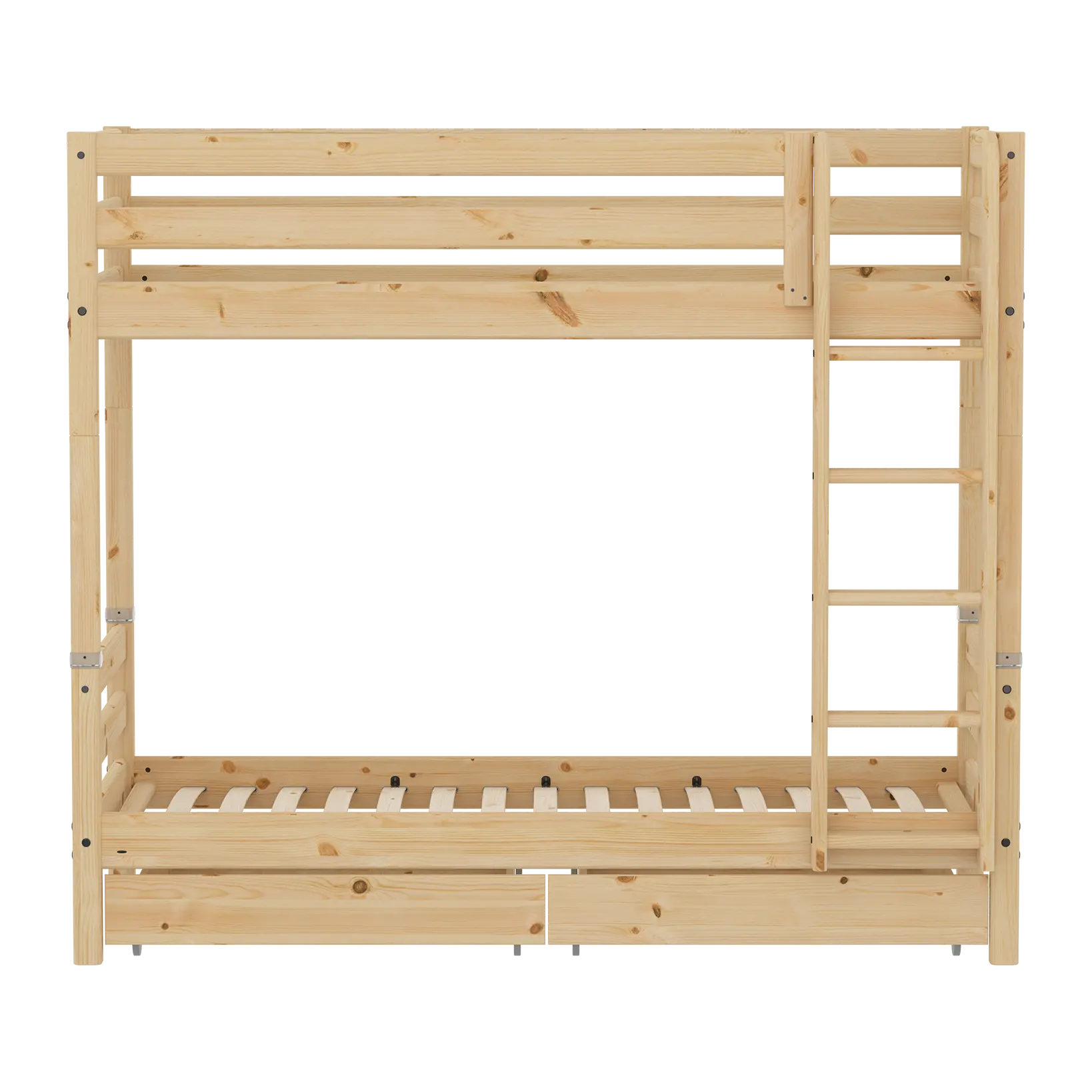 flexa-classic-raw-hohes-etagenbett-90x200-cm-mit-aufbewahrung-kiefernholz image 2