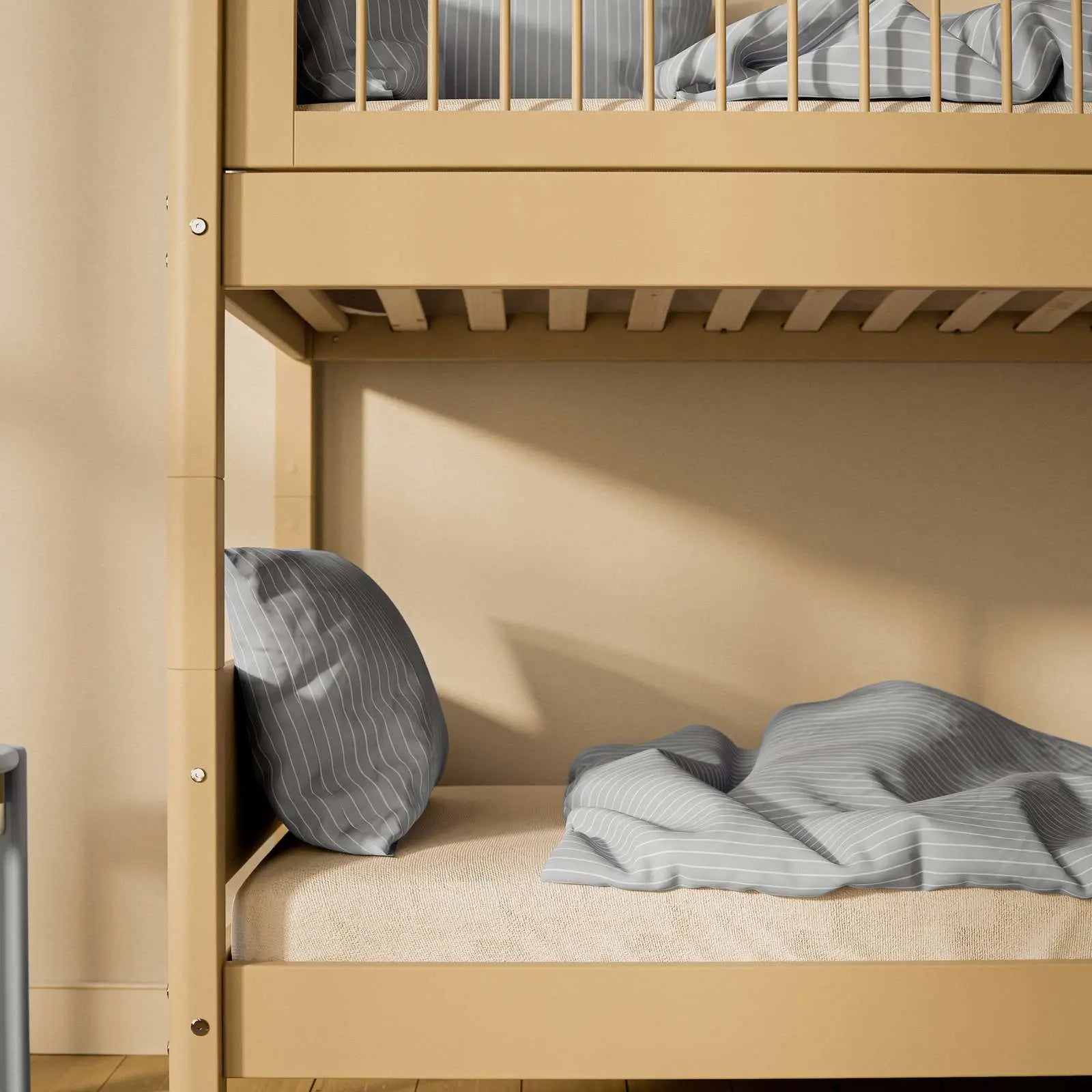 flexa-white-etagenbett-154-cm-mit-leiter-und-absturzsicherung-90x200-cm-sand image 5