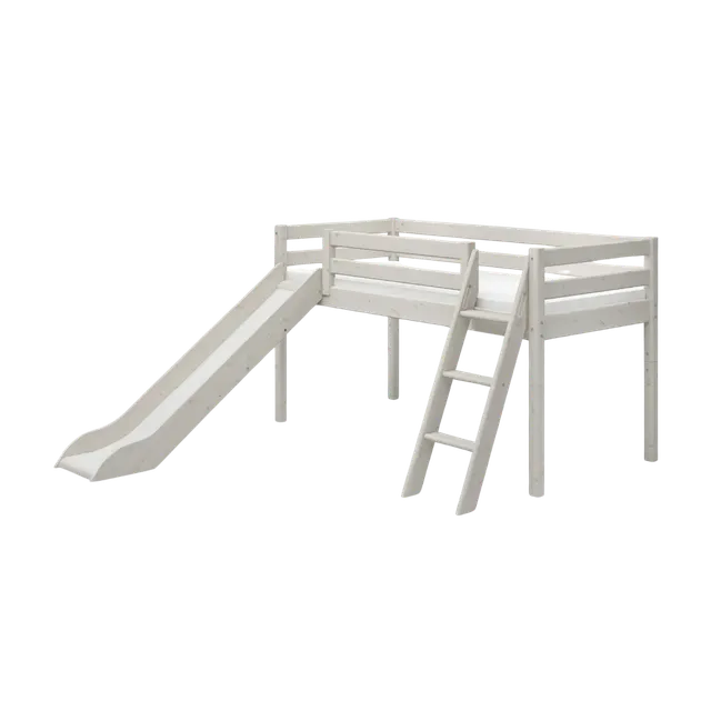 flexa-classic-spielbett-120-cm-mit-rutsche-und-schr-gleiter-90x200-cm-wei image 1