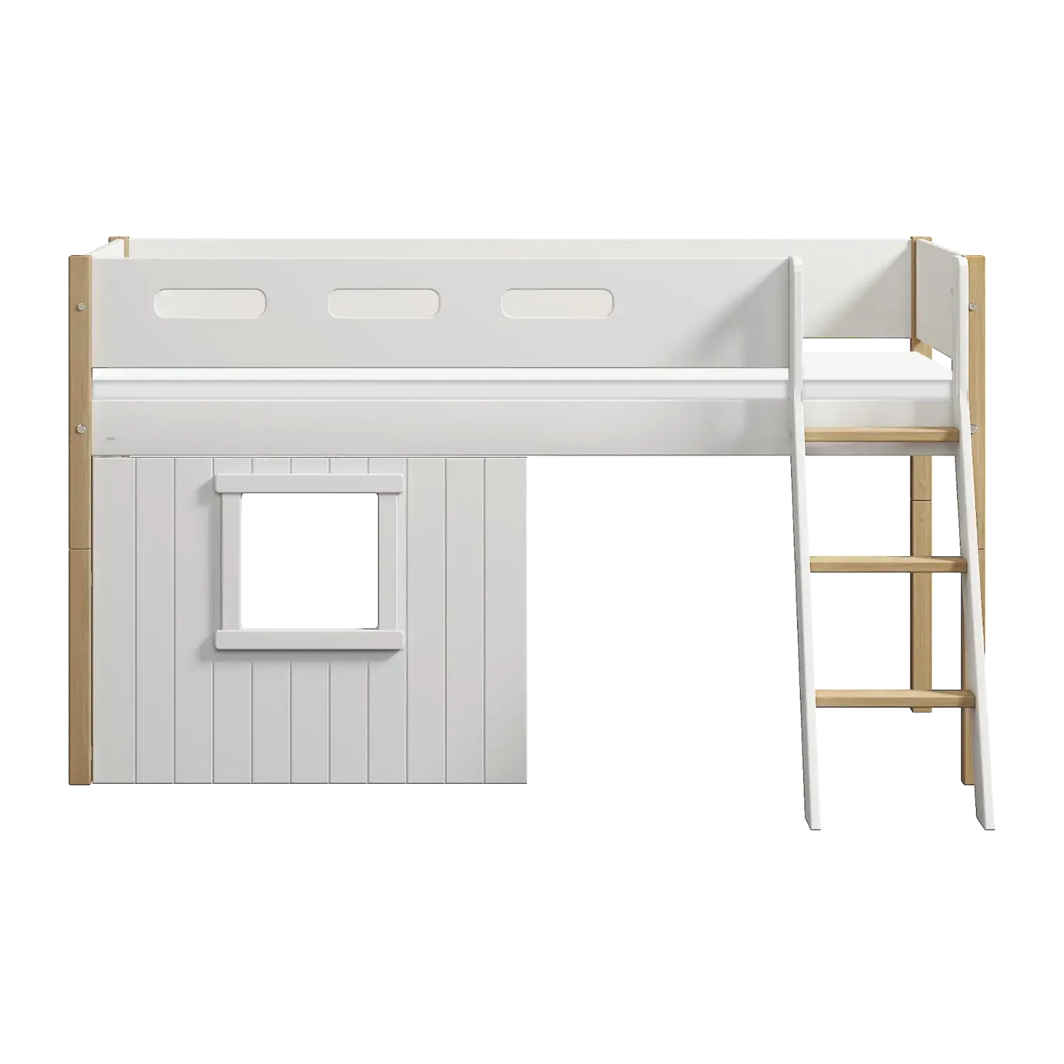 flexa-nor-spielbett-120-cm-mit-baumhaus-schr-gleiter-und-absturzsicherung-90x200 image 2