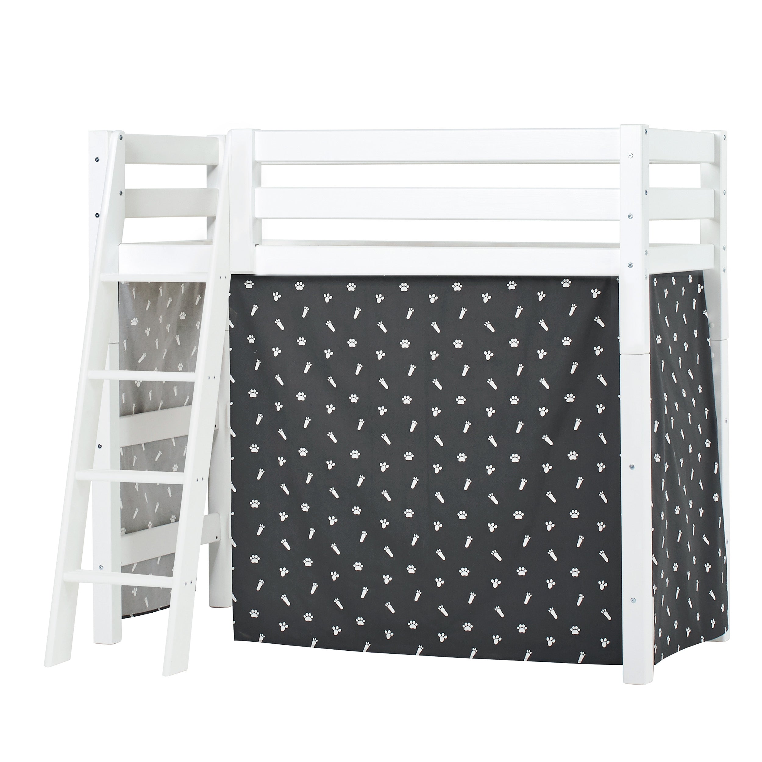 hoppekids-eco-luxury-mittelhohes-bett-mit-pets-granite-grey-bettvorhang image 4