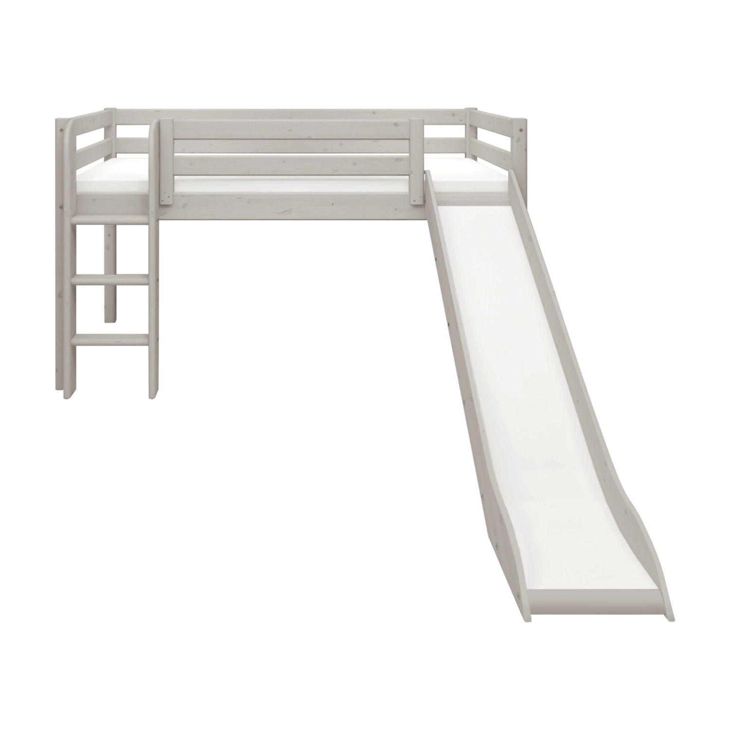 flexa-classic-spielbett-120-cm-90x200-cm-grau-mit-rutsche-und-leiter image 2