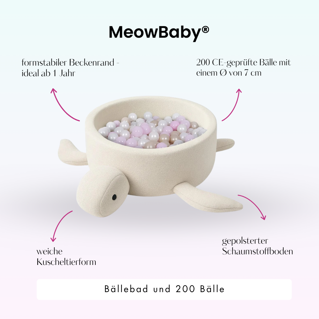 meowbaby-b-llebad-schildkr-te-shelly-boucl-mit-200-b-llen image 3
