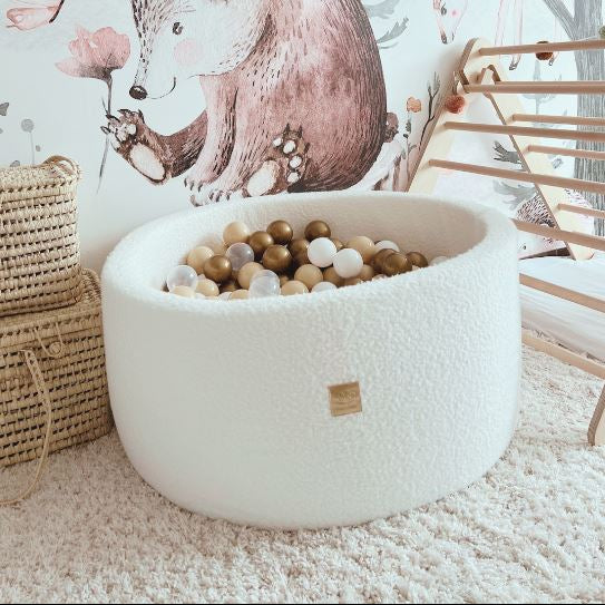 meowbaby-b-llebad-boucl-creme-weiss-90x40-cm-mit-300-b-llen image 3