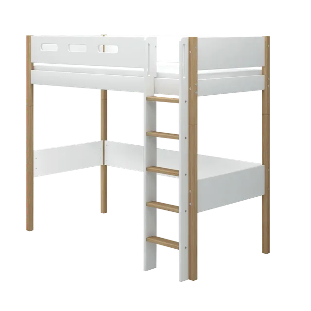 flexa-nor-hochbett-184-cm-mit-leiter-und-absturzsicherung-90x200-cm-wei-eiche-2 image 1