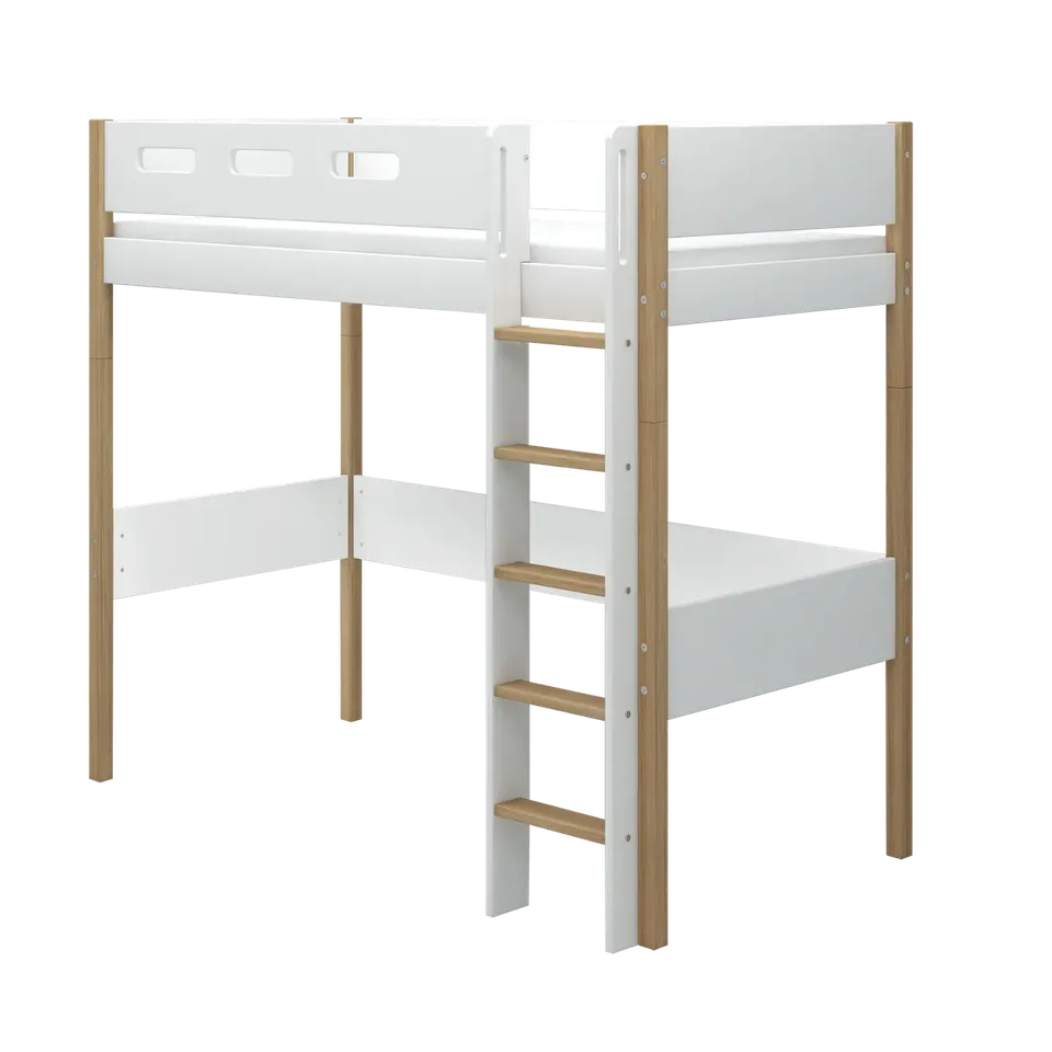 flexa-nor-hochbett-184-cm-mit-leiter-und-absturzsicherung-90x200-cm-wei-eiche-2 image 1