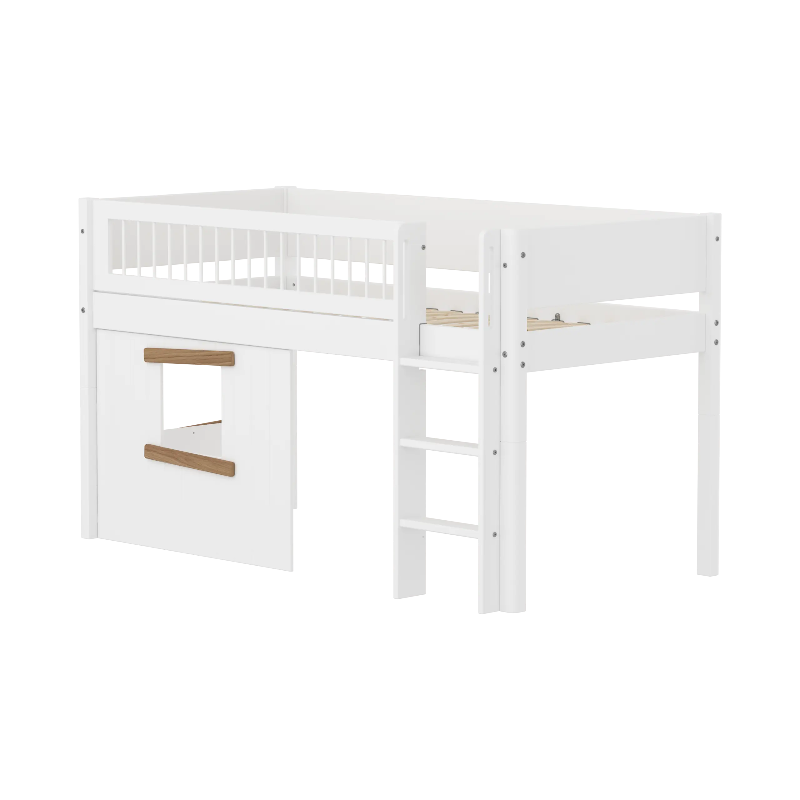 flexa-white-spielbett-120-cm-mit-baumhaus-leiter-und-absturzsicherung-90x200-cm--2 image 1