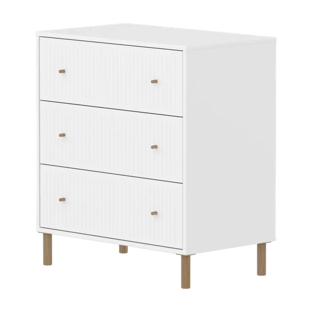 flexa-saga-kommode-3-schubladen-mit-rillen-griffe-und-f-e-eiche-wei image 1