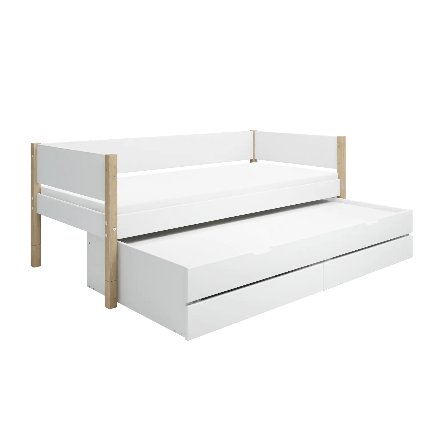flexa-nor-einzelbett-90x200-cm-mit-ausziehbett-90x190-cm-und-schubladen-wei-eich image 3