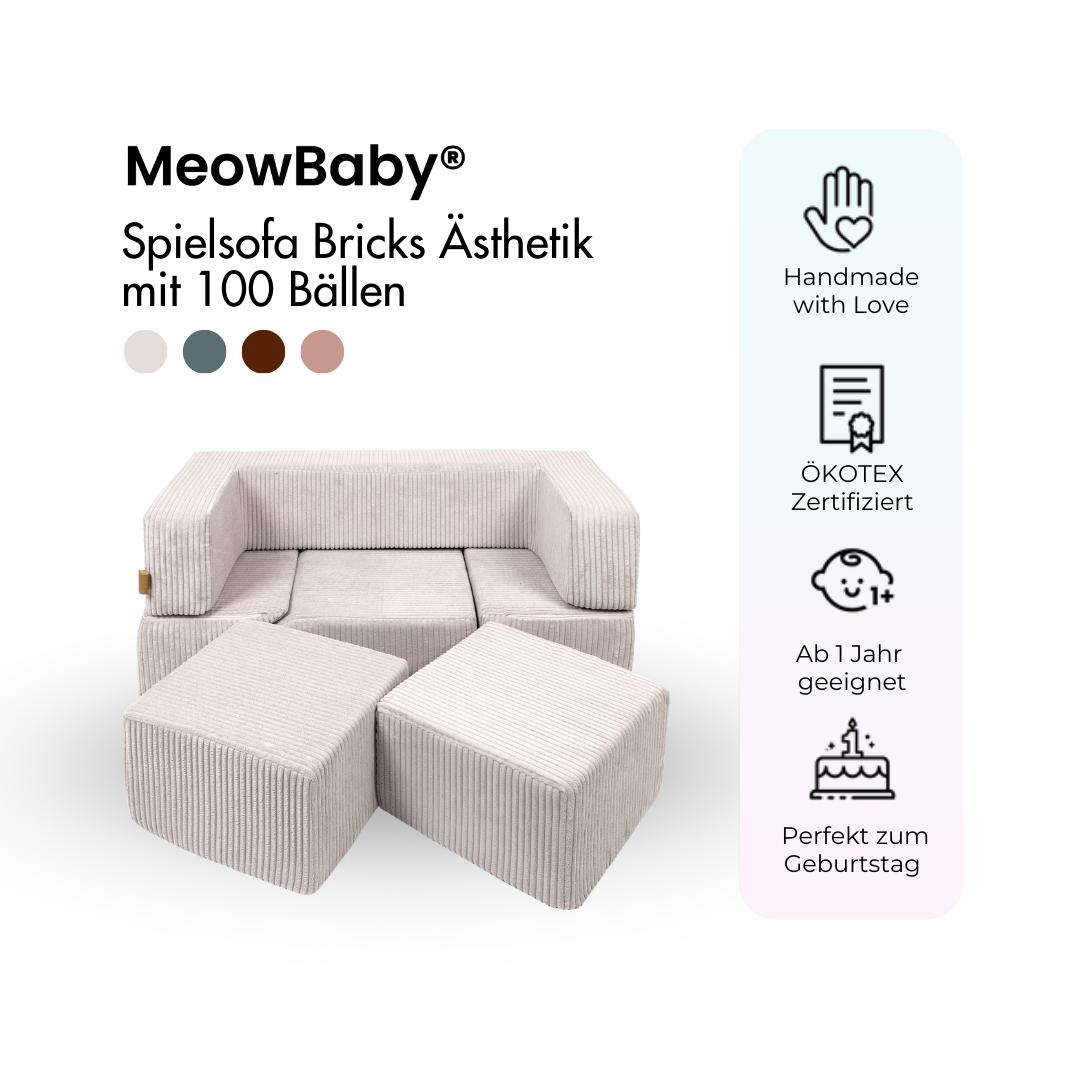 meowbaby-spielsofa-bricks-sthetik-mit-b-llebad-inkl-100-b-lle image 2