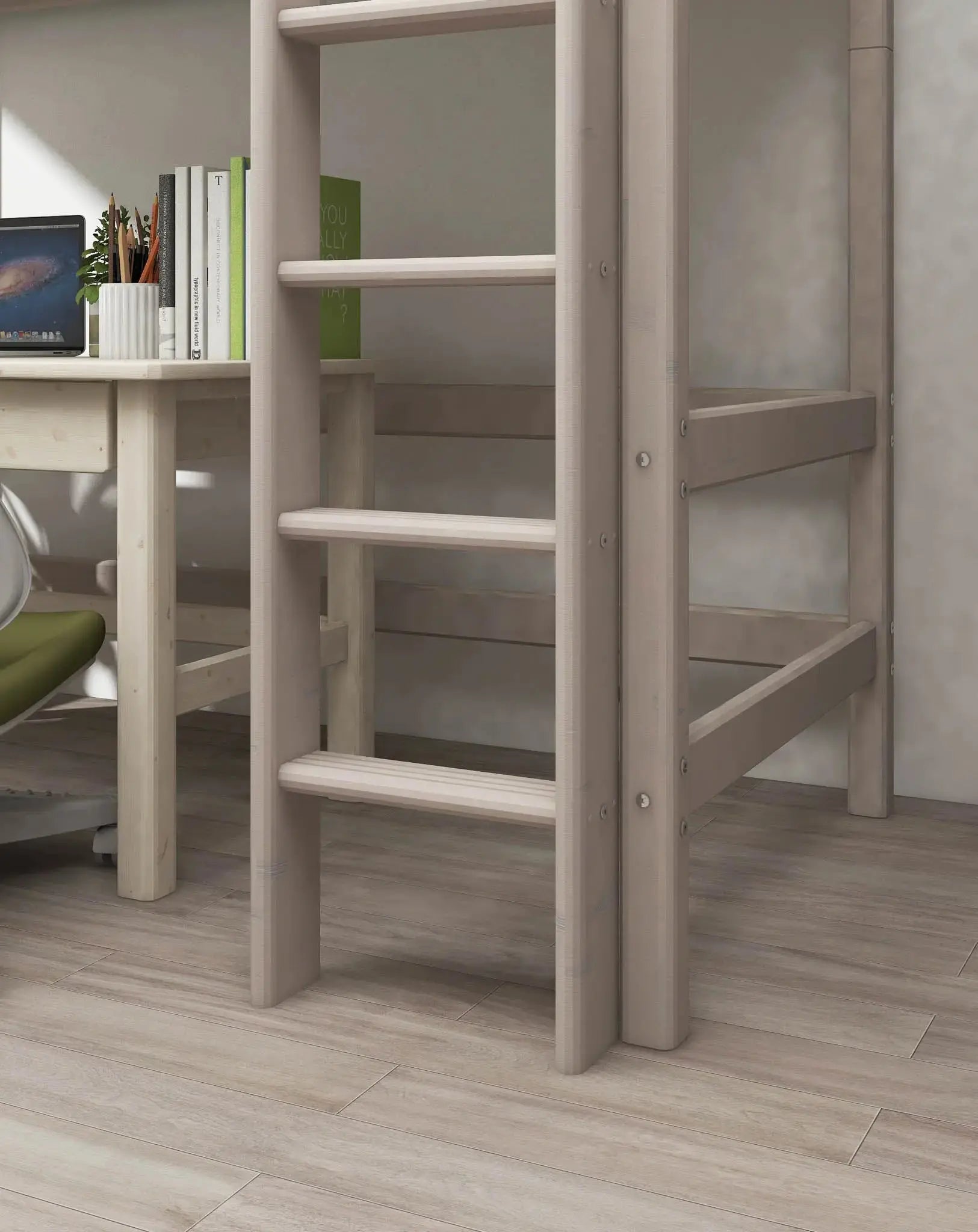 flexa-classic-hochbett-184-cm-mit-leiter-90x200-cm-grau image 2