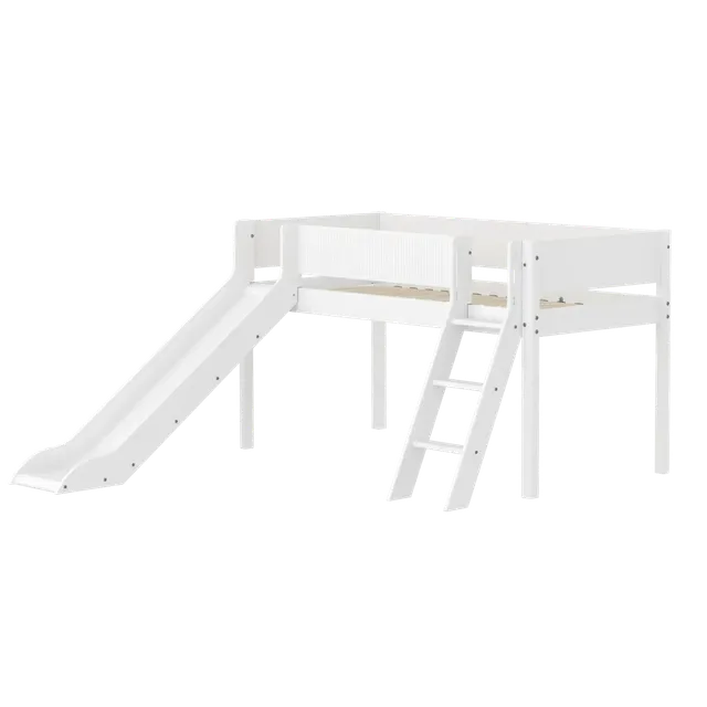 flexa-white-spielbett-120-cm-mit-rutsche-leiter-und-absturzsicherung-90x200-cm-w image 1