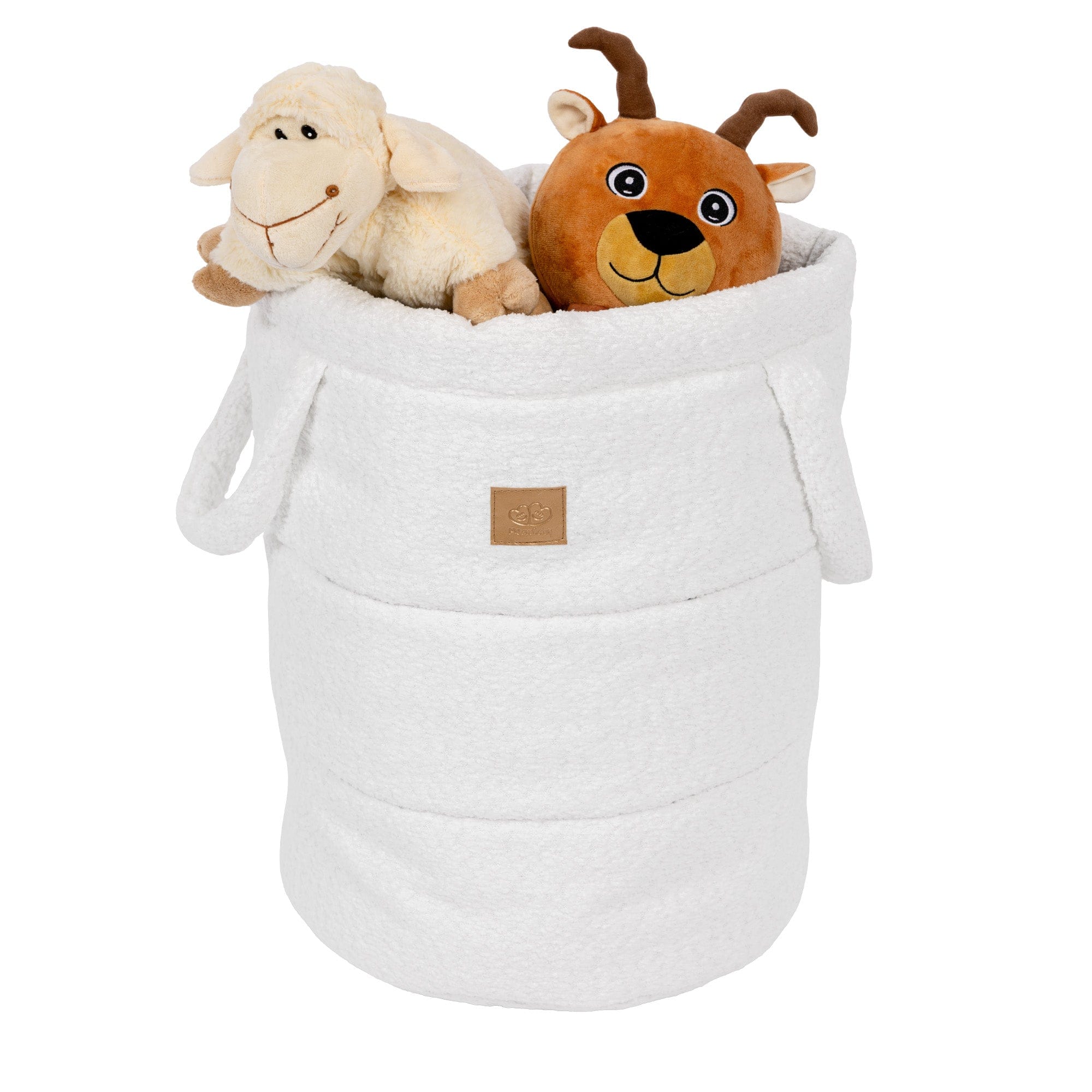 meowbaby-spielzeugtonne-boucl-aufbewahrungskorb-creme-wei image 2