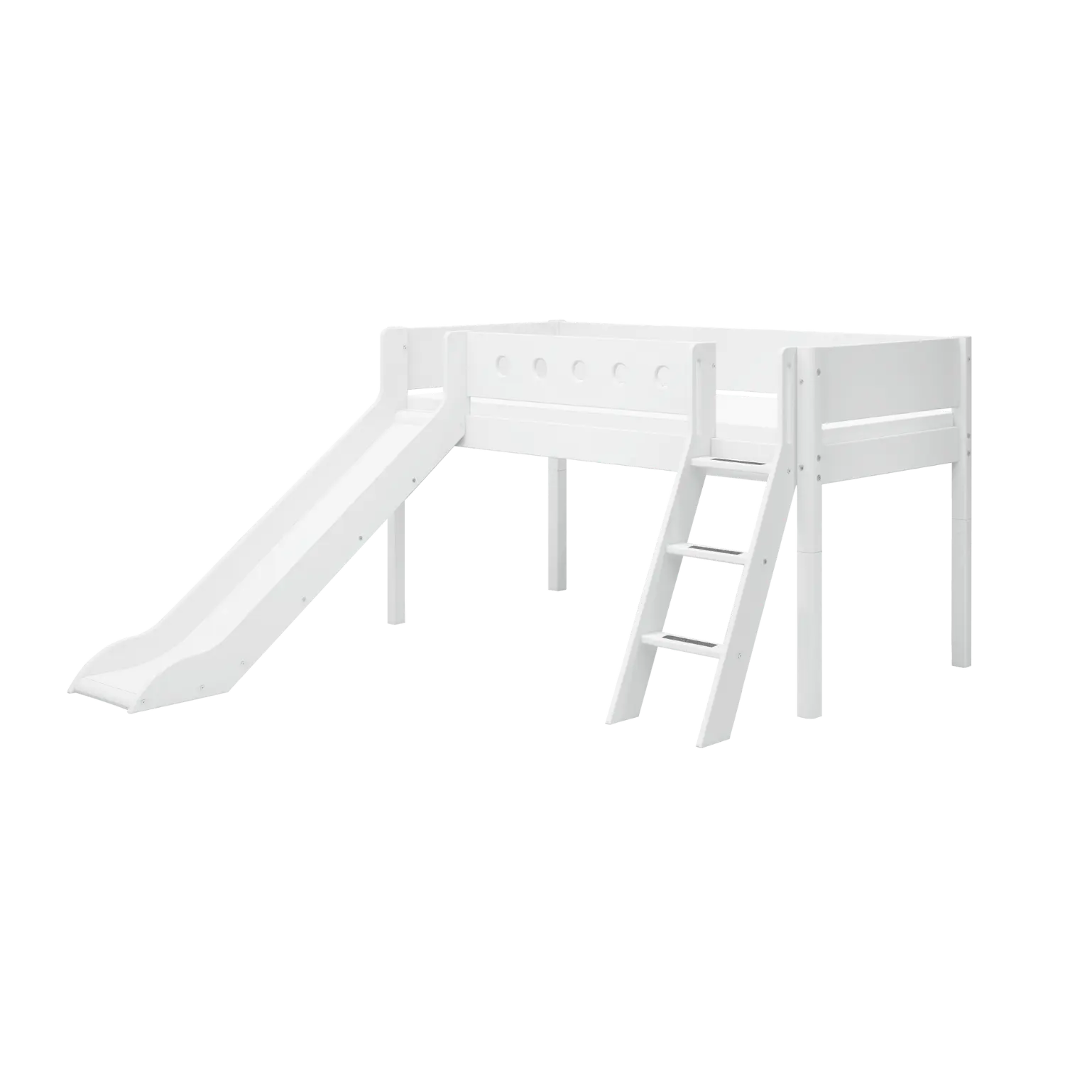 flexa-white-spielbett-120-cm-90x200-cm-wei-mit-rutsche-leiter-und-absturzsicheru image 1