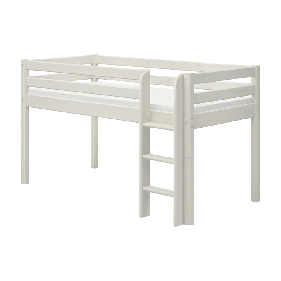 flexa-classic-mittelhohes-bett-120-cm-mit-leiter-90x200-cm-wei image 1