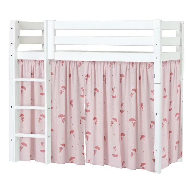 hoppekids-eco-luxury-mittelhohes-bett-mit-rotem-ole-lukoie-bettvorhang image 1