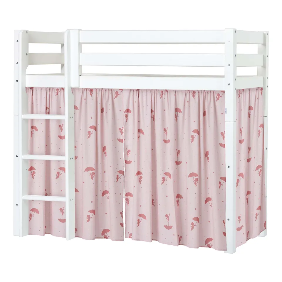 hoppekids-eco-luxury-mittelhohes-bett-mit-rotem-ole-lukoie-bettvorhang image 1