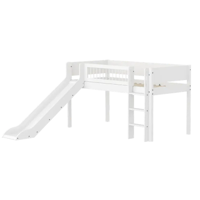 flexa-white-spielbett-120-cm-90x200-cm-wei-mit-rutsche-leiter-und-absturzsicheru-2 image 1