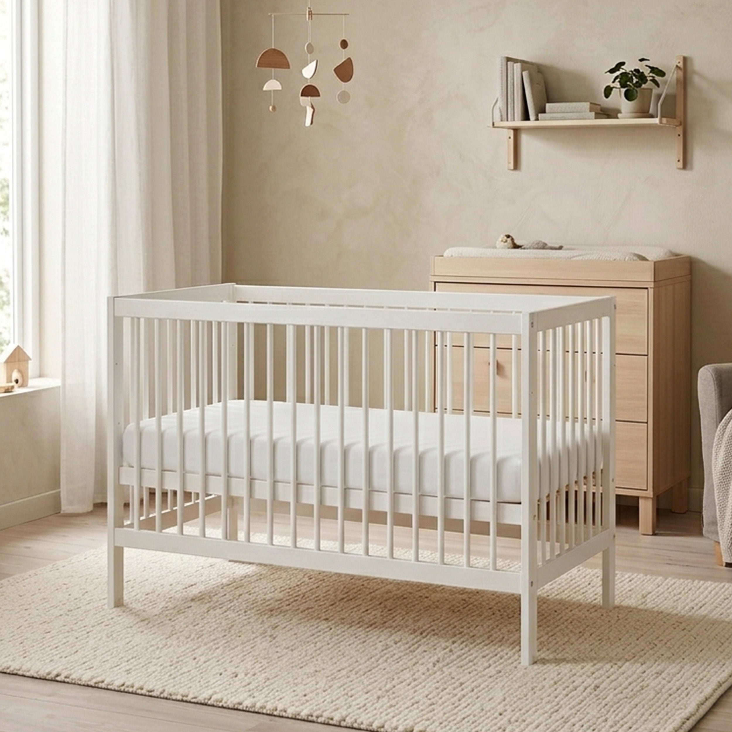 hoppekids-ida-marie-babybett-60-x-120-cm-mit-leinenmatratze image 2