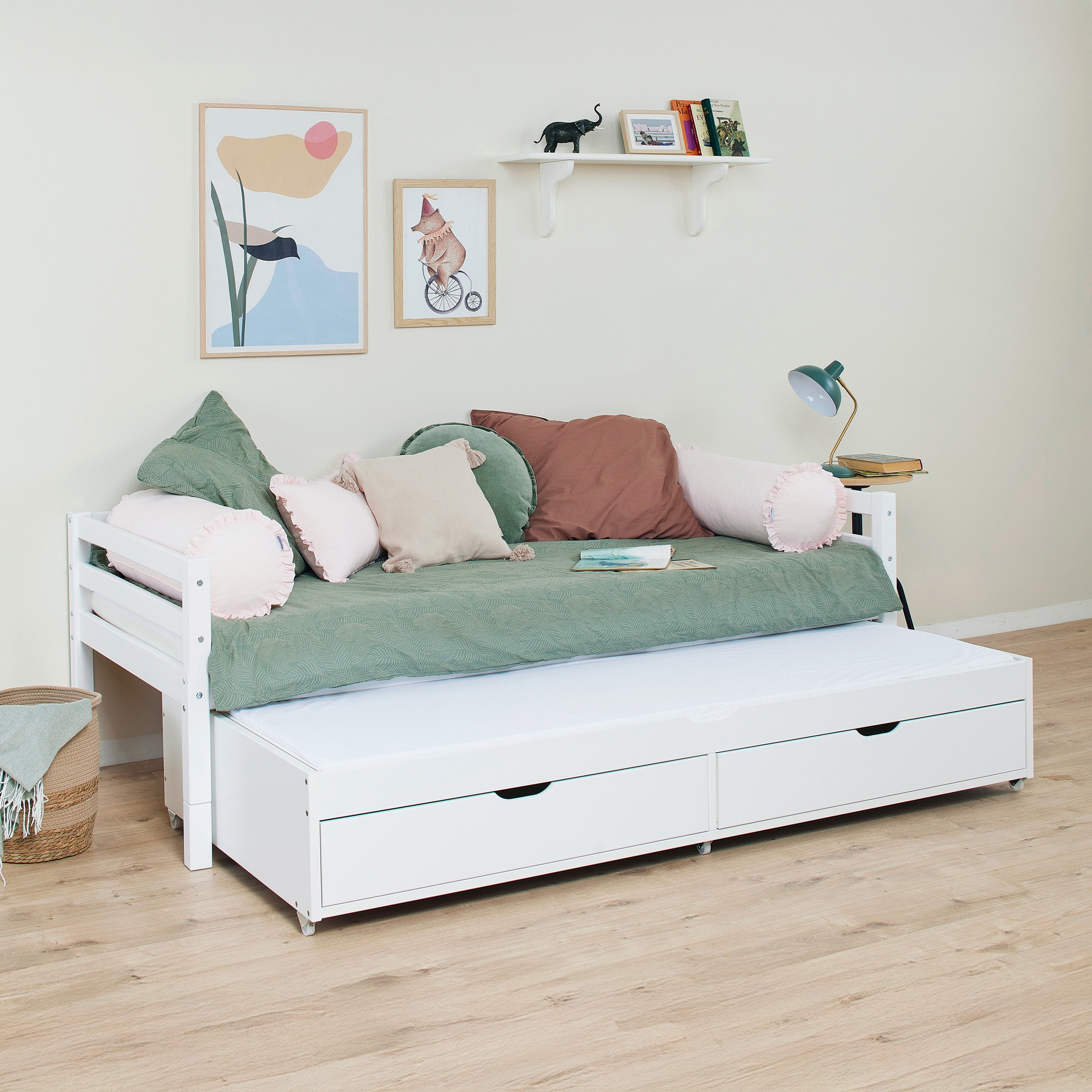 hoppekids-eco-dream-einzelbett-90x200-mit-ausziehbett-und-schubladen image 7