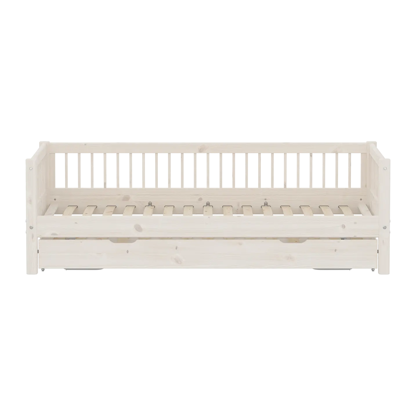 flexa-classic-einzelbett-90x200-cm-mit-ausziehbett-90x190-cm-und-crossbars-wei image 2