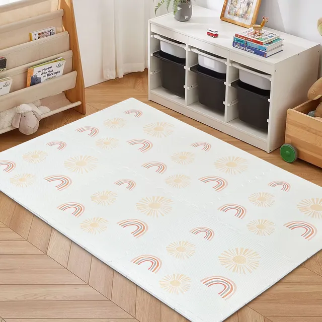 meowbaby-puzzlematte-120x180-cm-6-elemente-regenbogen-creme image 1