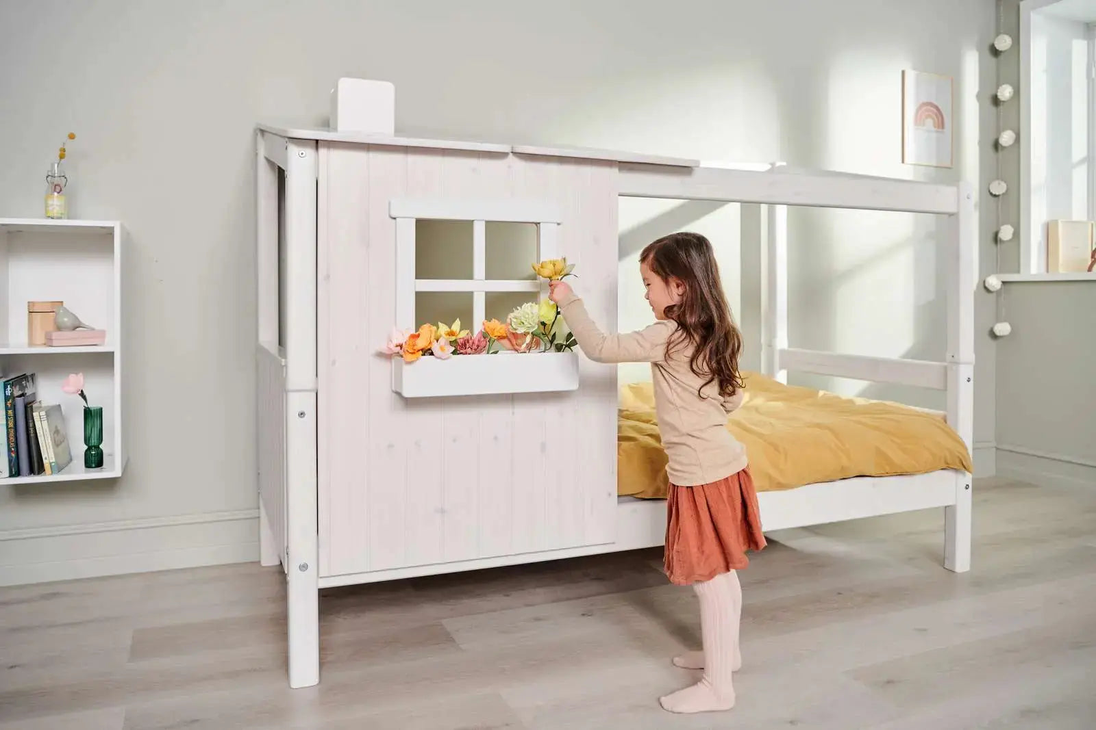 flexa-classic-spielbett-mit-1-2-haus-und-leiter-90x200-cm-wei image 4