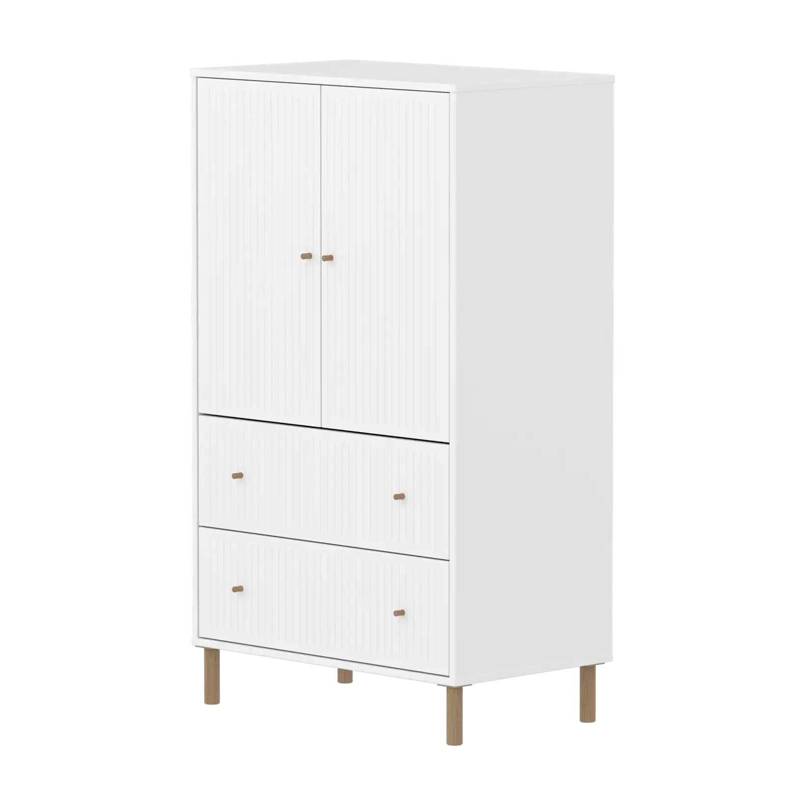 flexa-saga-schrank-2-t-ren-2-schubladen-rillen-eiche-wei image 1
