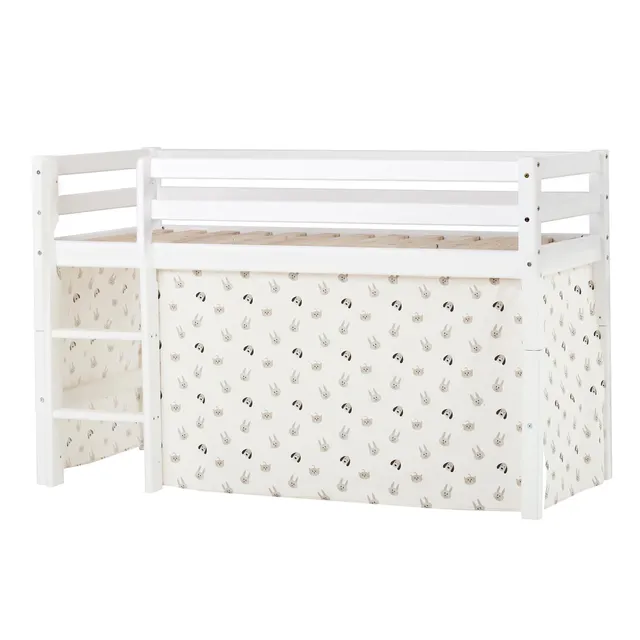 hoppekids-eco-dream-halbhochbett-90x200-mit-pets-pristine-bettvorhang image 1