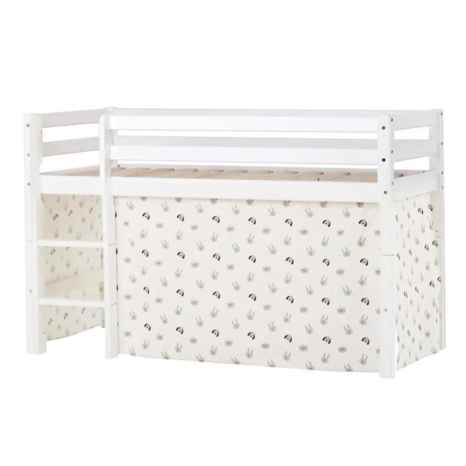 hoppekids-eco-dream-halbhochbett-90x200-mit-pets-pristine-bettvorhang image 1
