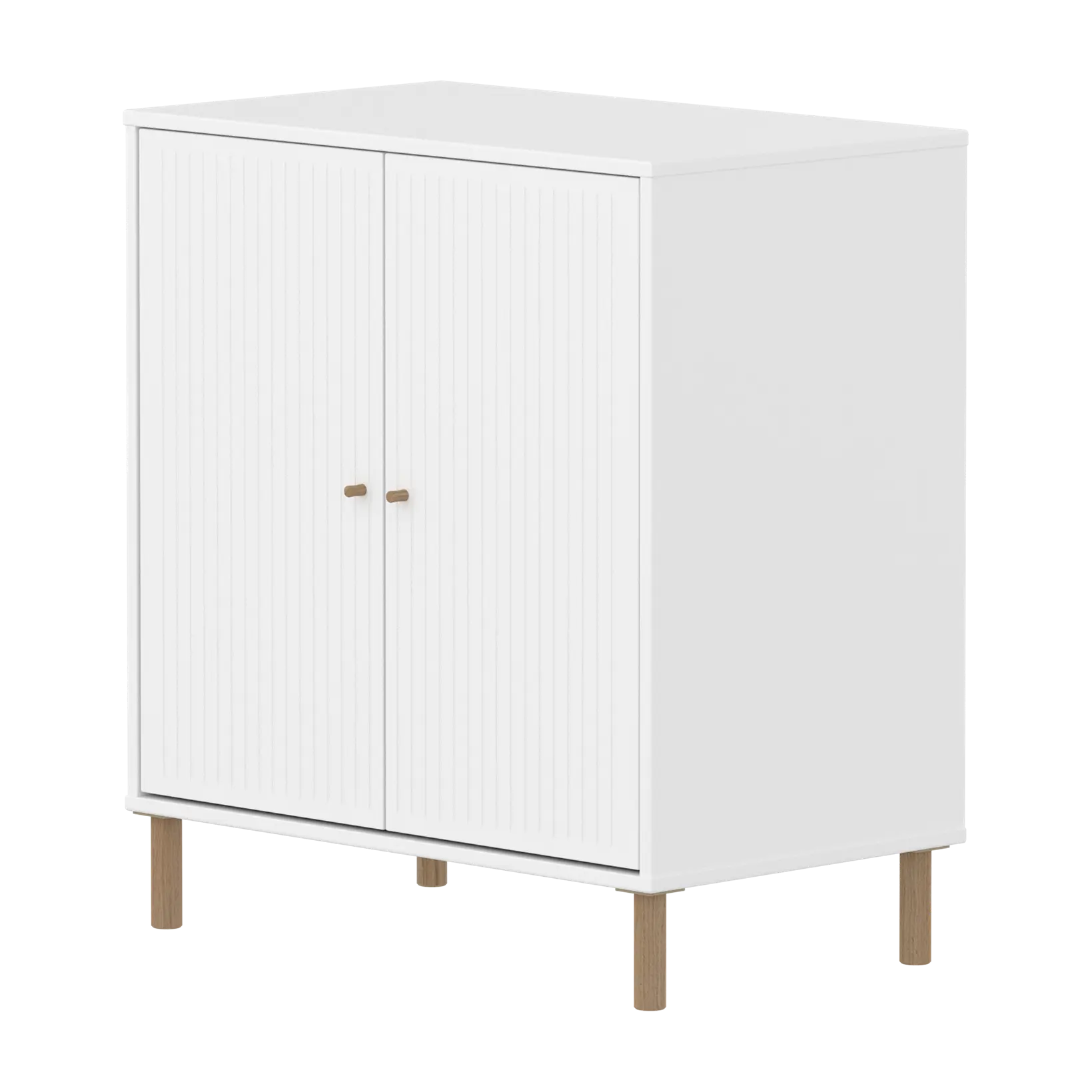 flexa-saga-schrank-2-t-ren-mit-rillen-f-e-und-griffe-in-eiche-wei image 1