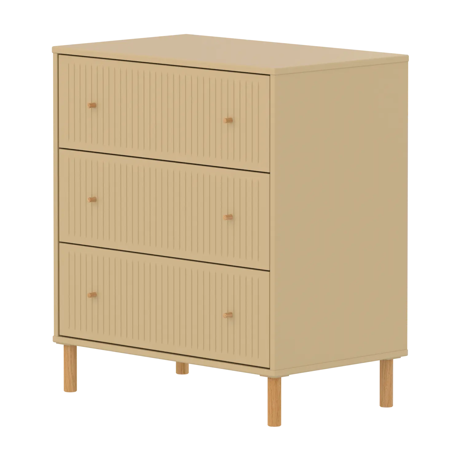 flexa-saga-kommode-3-schubladen-mit-rillen-f-e-griffe-eiche-oat image 1