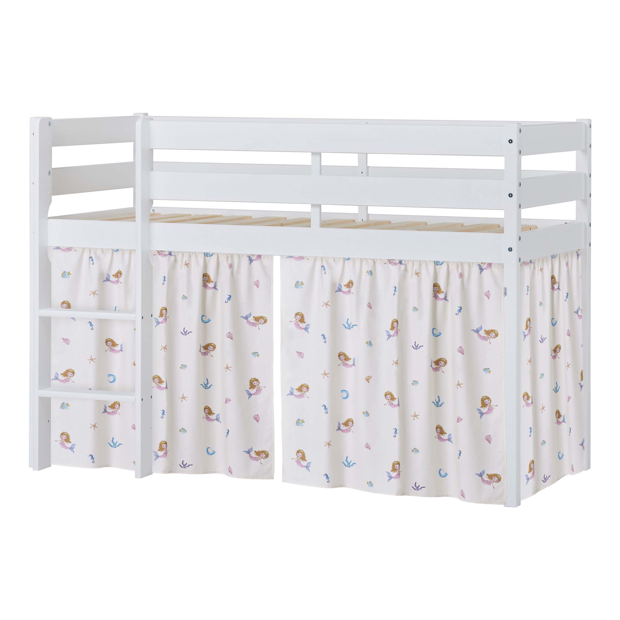 hoppekids-eco-comfort-halbhochbett-90x200-mit-mermaid-bettvorhang image 1