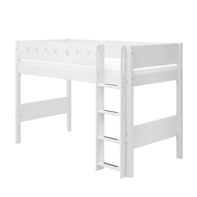 flexa-white-hochbett-143-cm-mit-leiter-und-absturzsicherung-90x200-cm-wei image 1