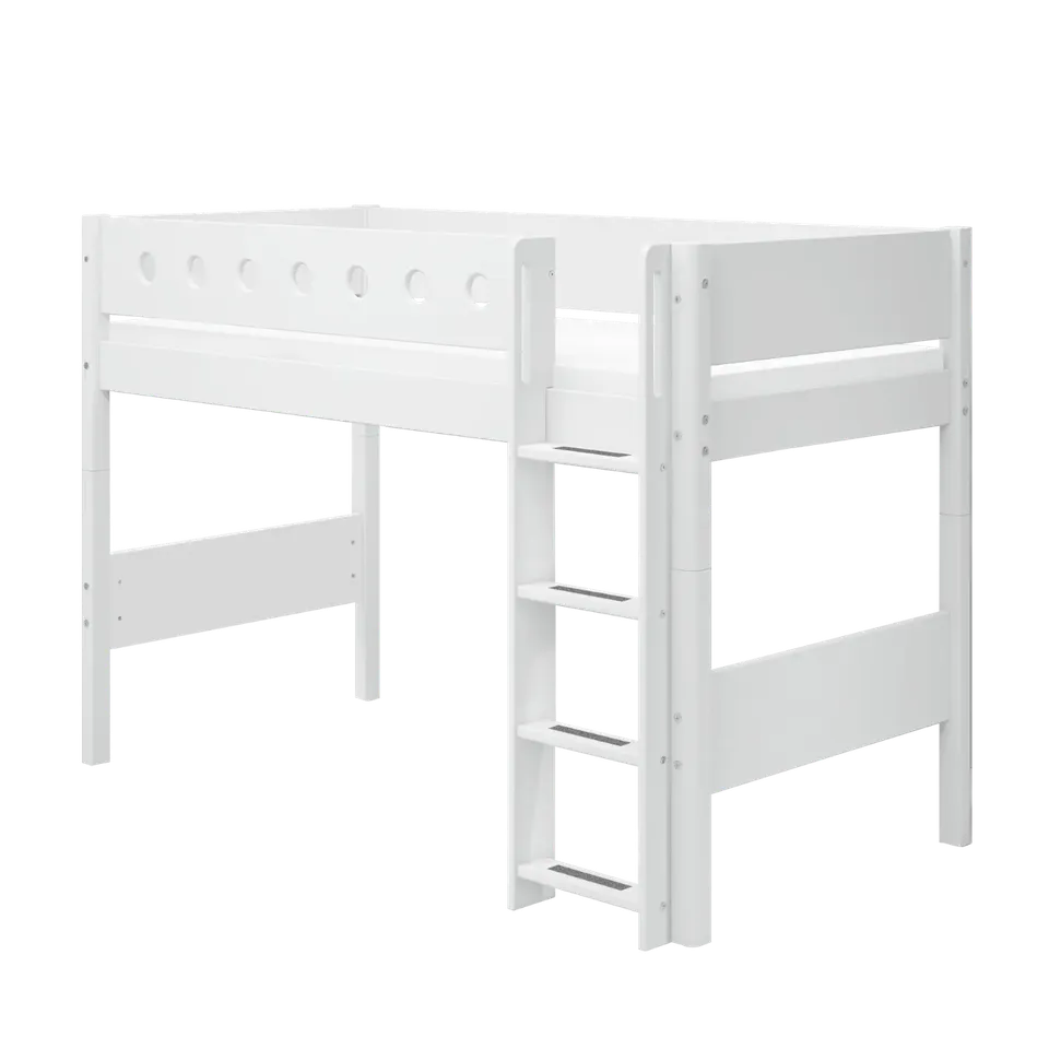 flexa-white-hochbett-143-cm-mit-leiter-und-absturzsicherung-90x200-cm-wei image 1