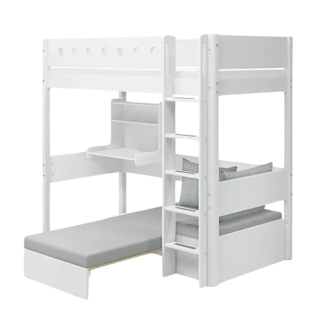 flexa-casa-hochbett-184-cm-90x200-cm-wei-mit-schreibtisch-sofa-und-matratze-bund image 1