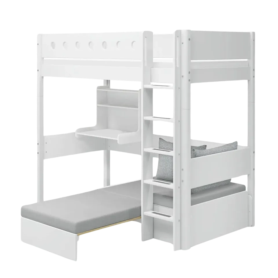 flexa-casa-hochbett-184-cm-90x200-cm-wei-mit-schreibtisch-sofa-und-matratze-bund image 1