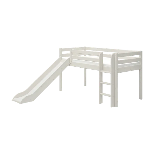 flexa-classic-spielbett-120-cm-mit-rutsche-und-gerader-leiter-90x200-cm-wei image 1