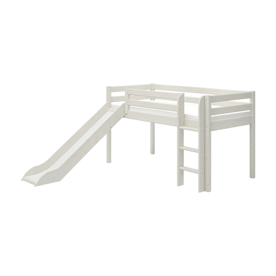 flexa-classic-spielbett-120-cm-mit-rutsche-und-gerader-leiter-90x200-cm-wei image 1